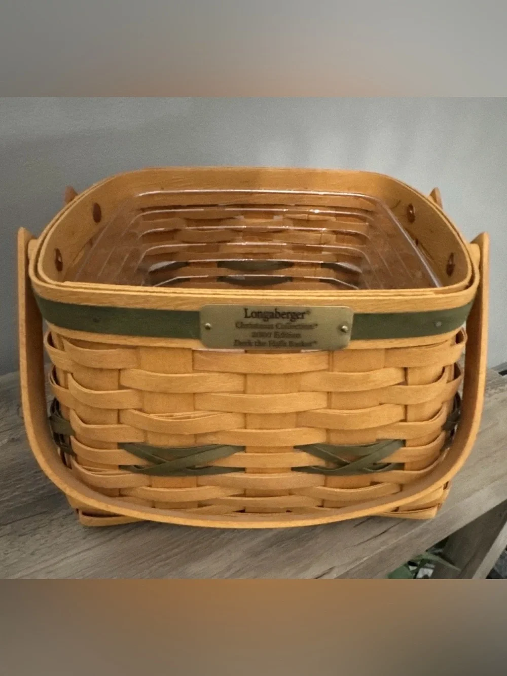 Longaberger 2000 Christmas Deck the Halls Small Storage Basket w/ Liner